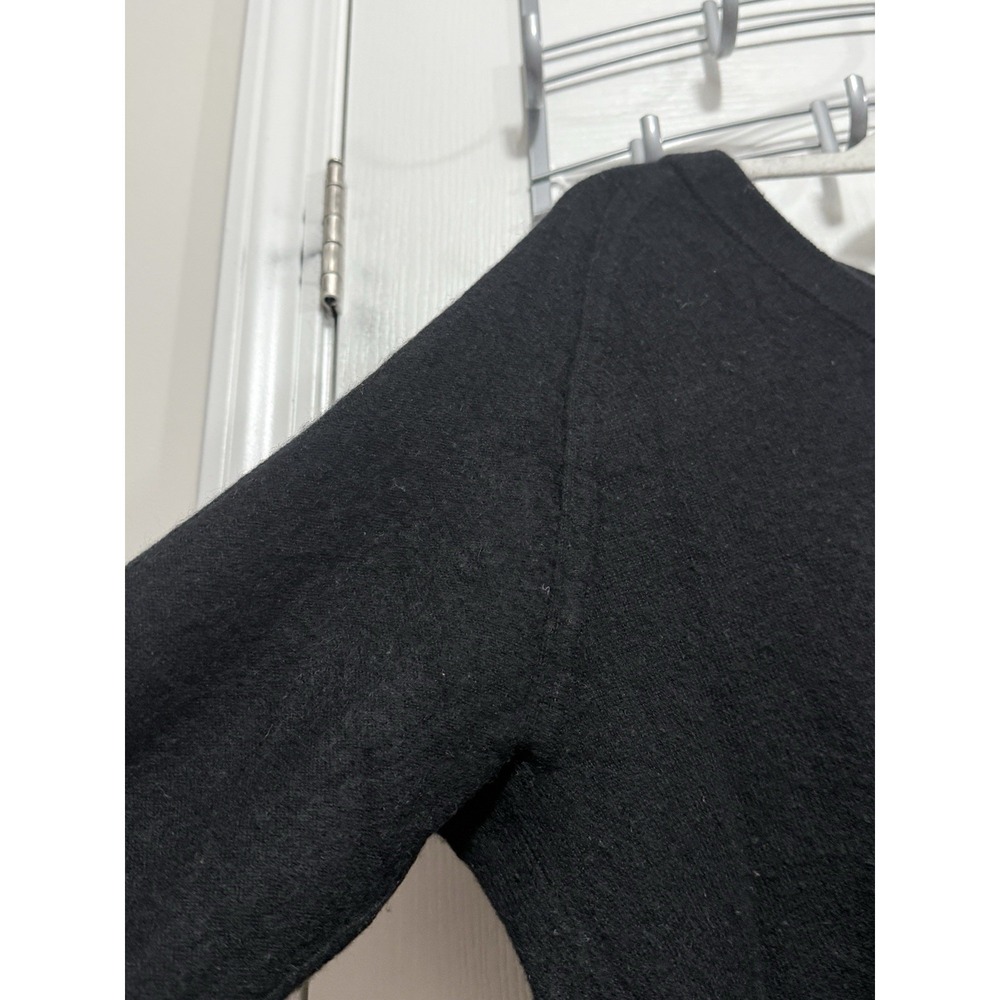 Aqua Cashmere Womens L Black Asymmetrical Side Slit Sweater Quiet Luxury Knit - Picture 10 of 16